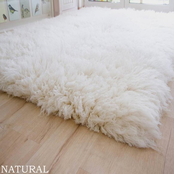 BRAND NEW 6x9 FLOKATI RUG | LONG 4" ORGANIC WOOL PILE | LIKE WALKING ON A CLOUD - Picture 4 of 6